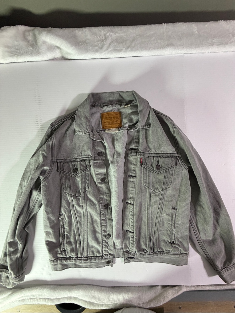 Levi's Gray Denim Trucker Jacket with Chest Pockets